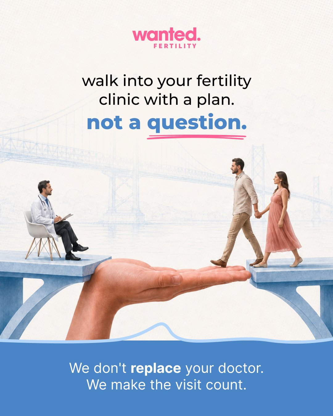 Wanted Fertility ad — walk into your fertility clinic with a plan, not a question